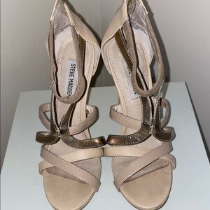 Steve Madden Cream and Gold Strappy Heels